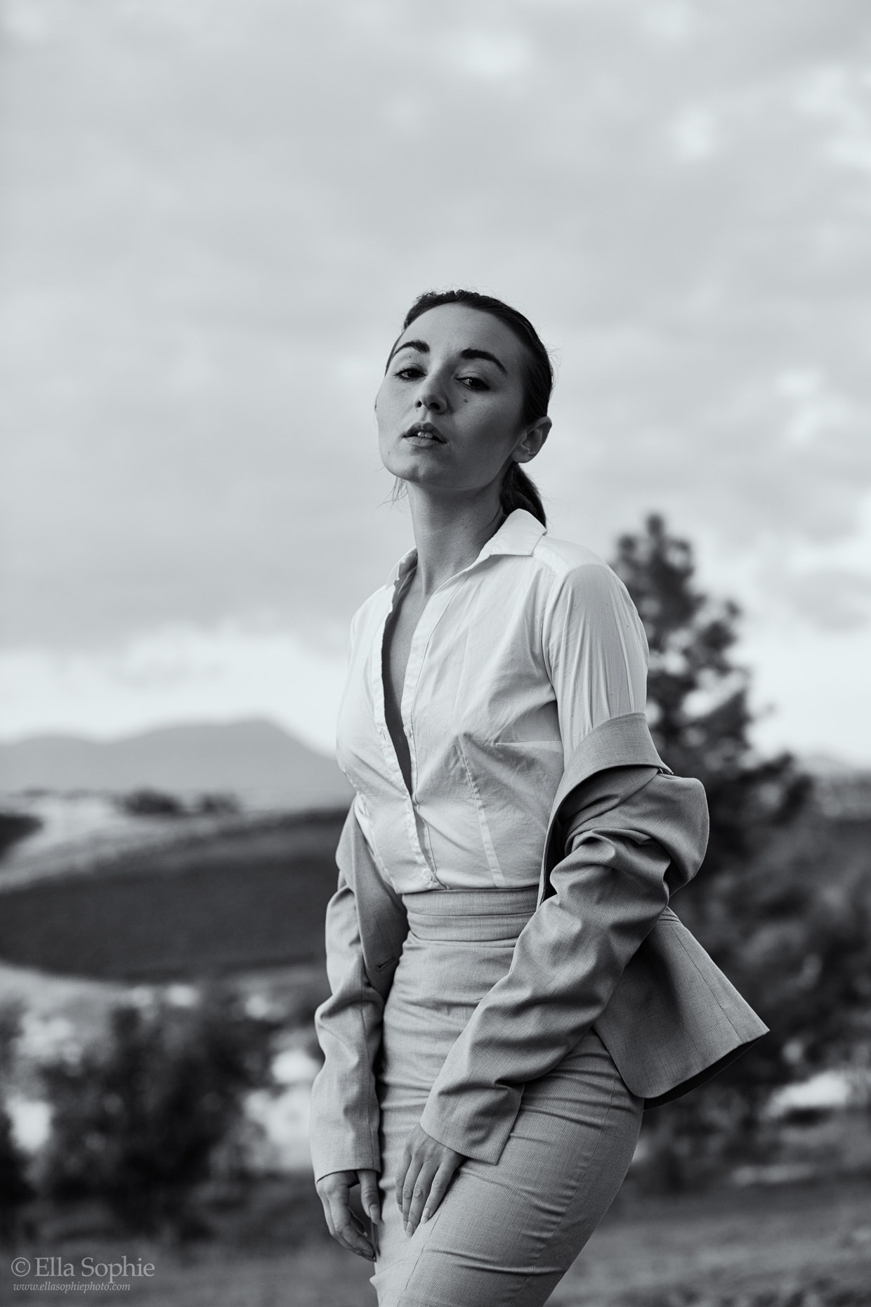 Oakland Fashion photographer Ella Sophie, Model Zoe West, women in menswear editorial